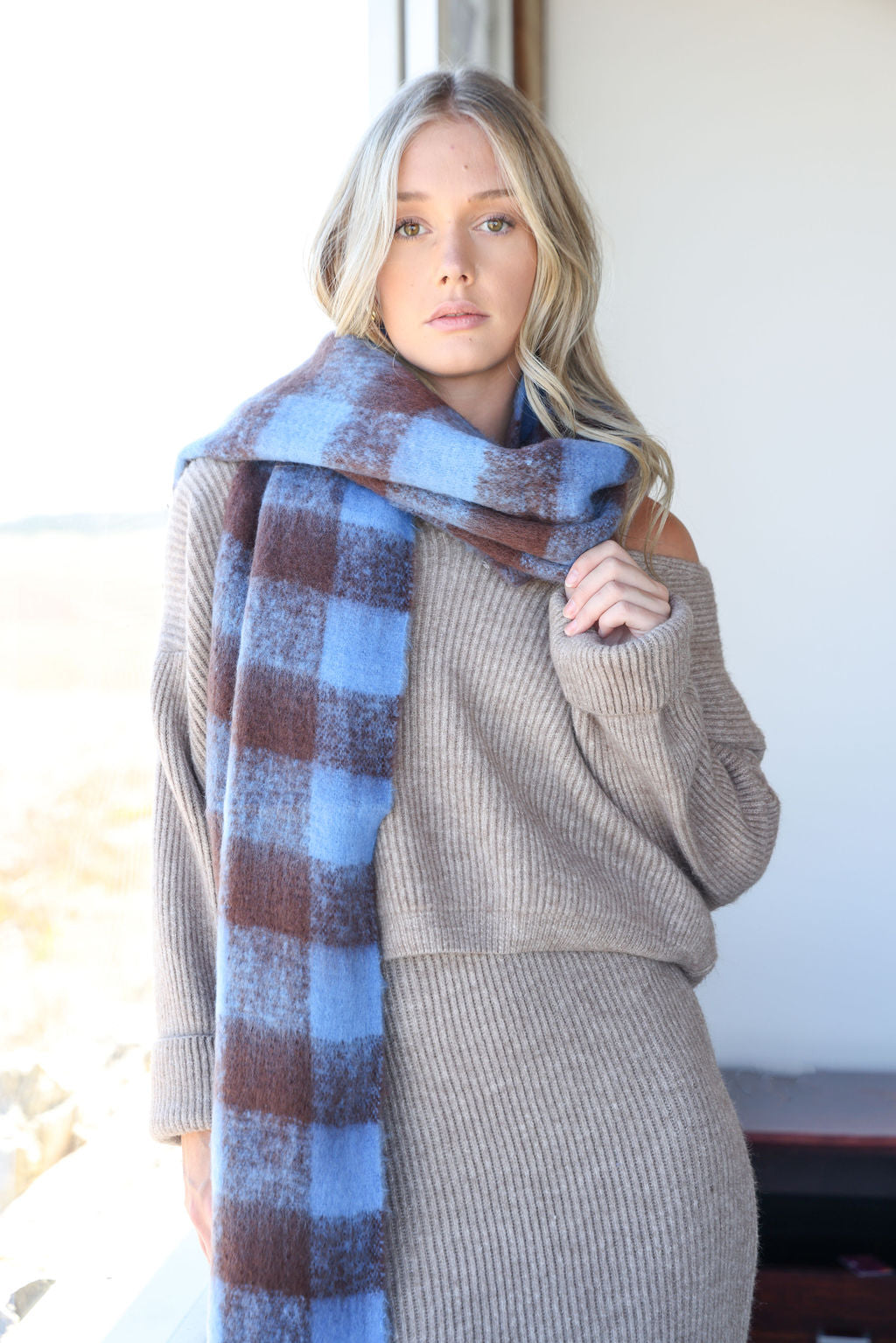 Cabin Scarf - Denim & Coffee