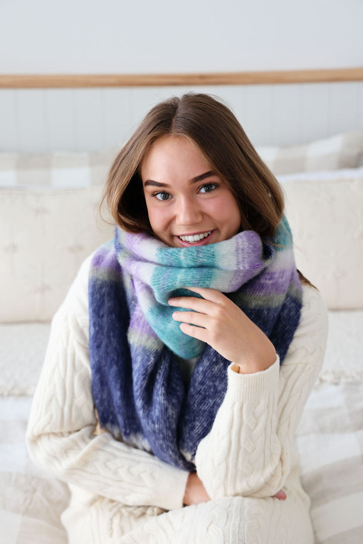 Edinburgh Scarf - Navy & Violet