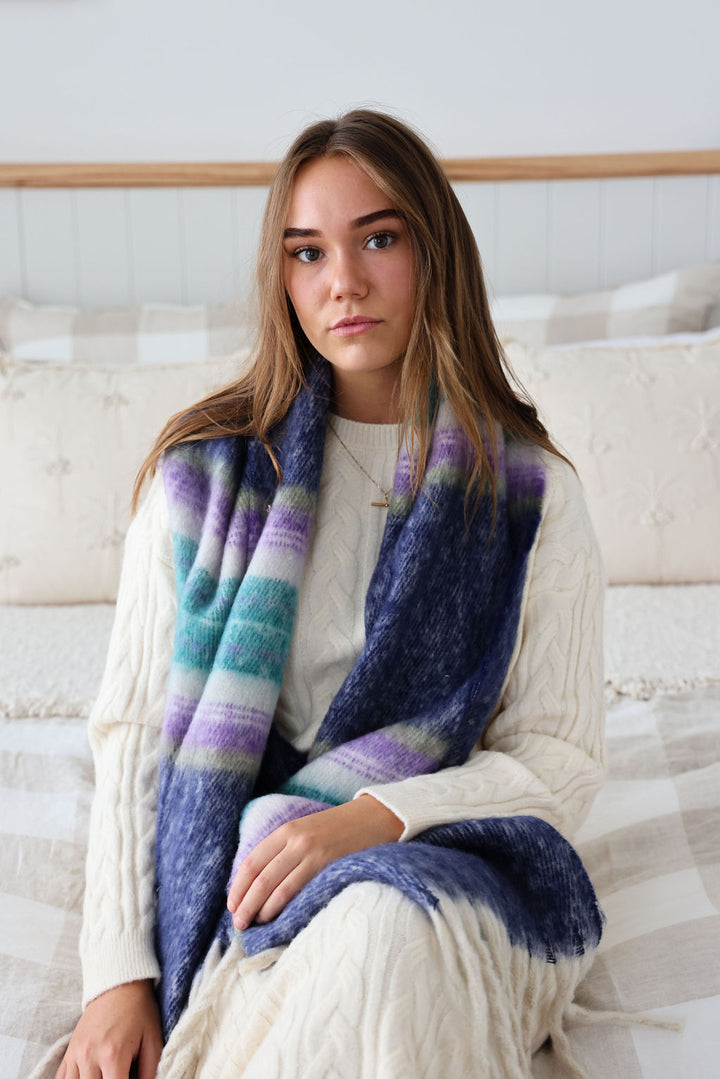 Edinburgh Scarf - Navy & Violet