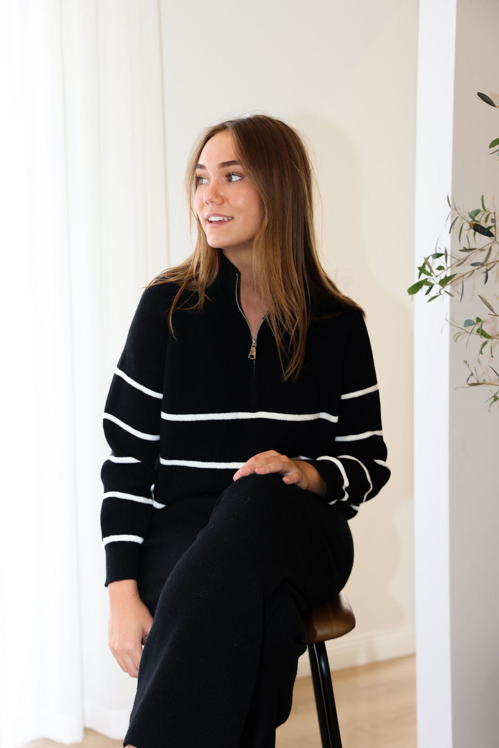 Stockholm Jumper - Black & White Stripe