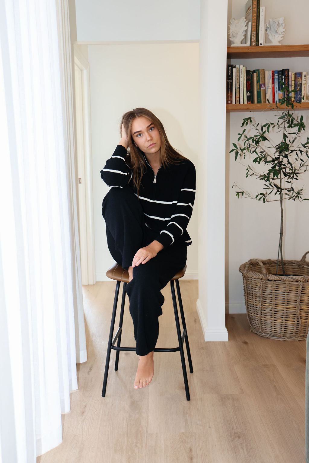 Stockholm Jumper - Black & White Stripe