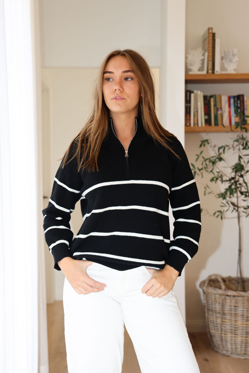 Stockholm Jumper - Black & White Stripe