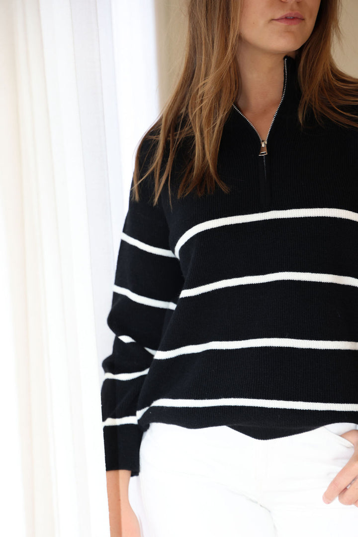 Stockholm Jumper - Black & White Stripe