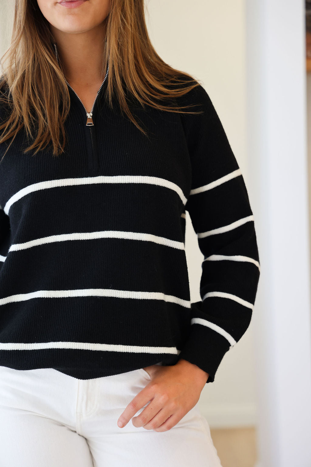 Stockholm Jumper - Black & White Stripe
