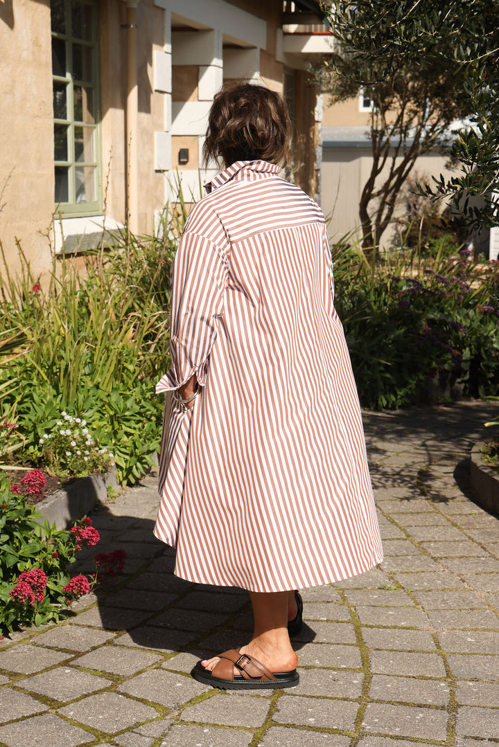 Margot Dress - Chocolate Stripe