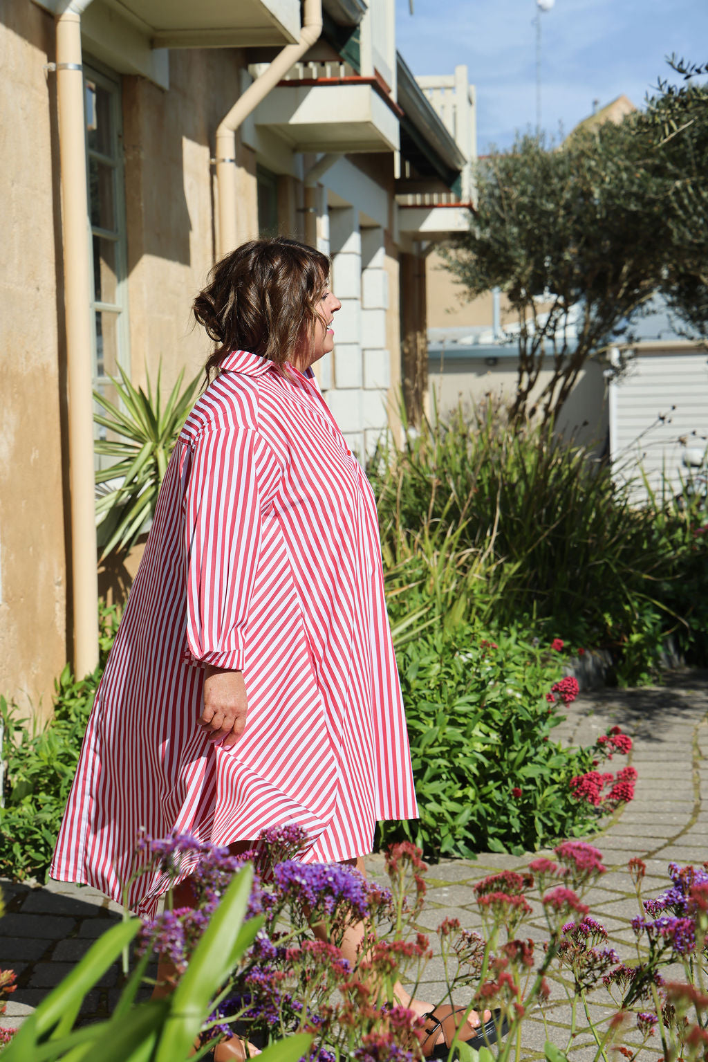 Margot Dress - Chilli Stripe