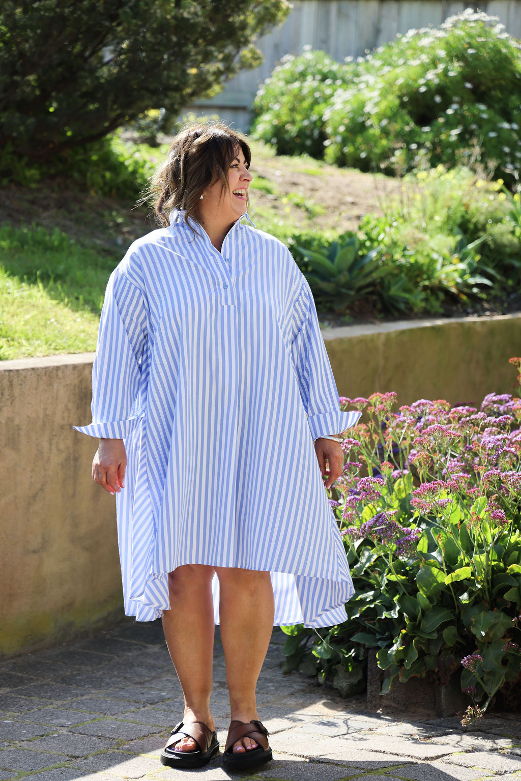Margot Dress - Blue Stripe