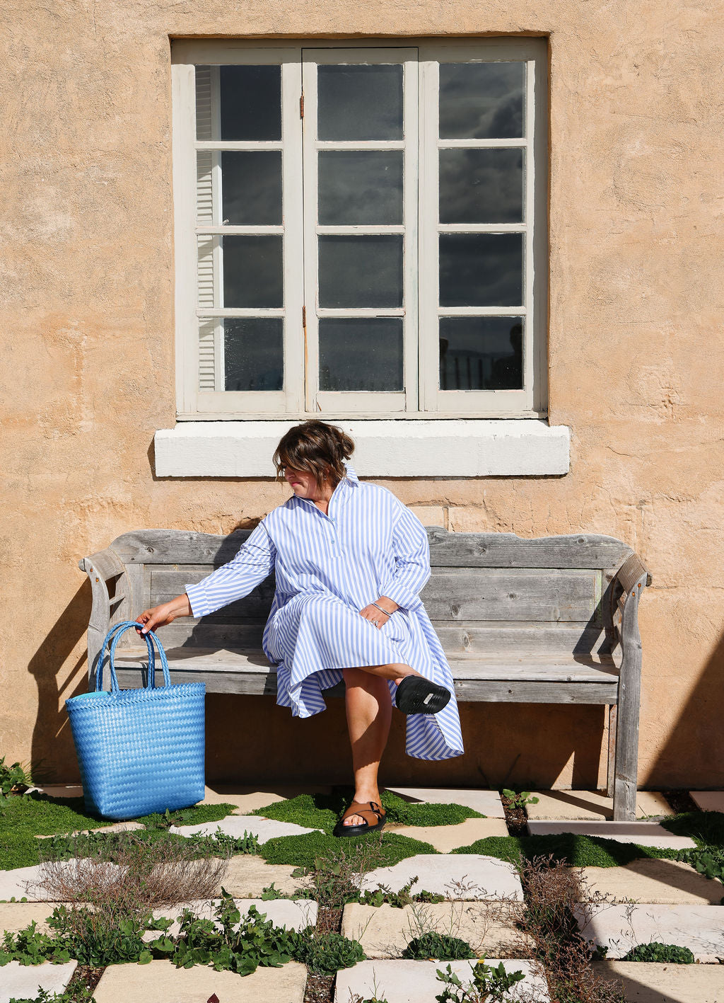 Margot Dress - Blue Stripe