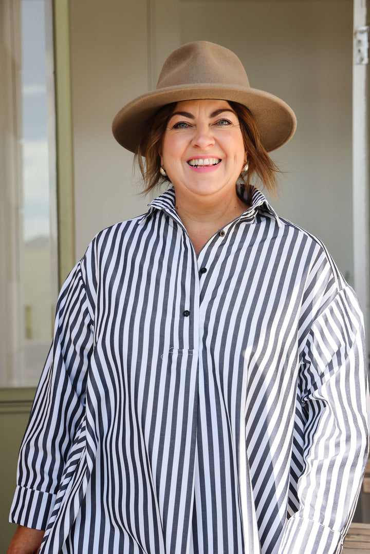 Margot Dress - Black Stripe