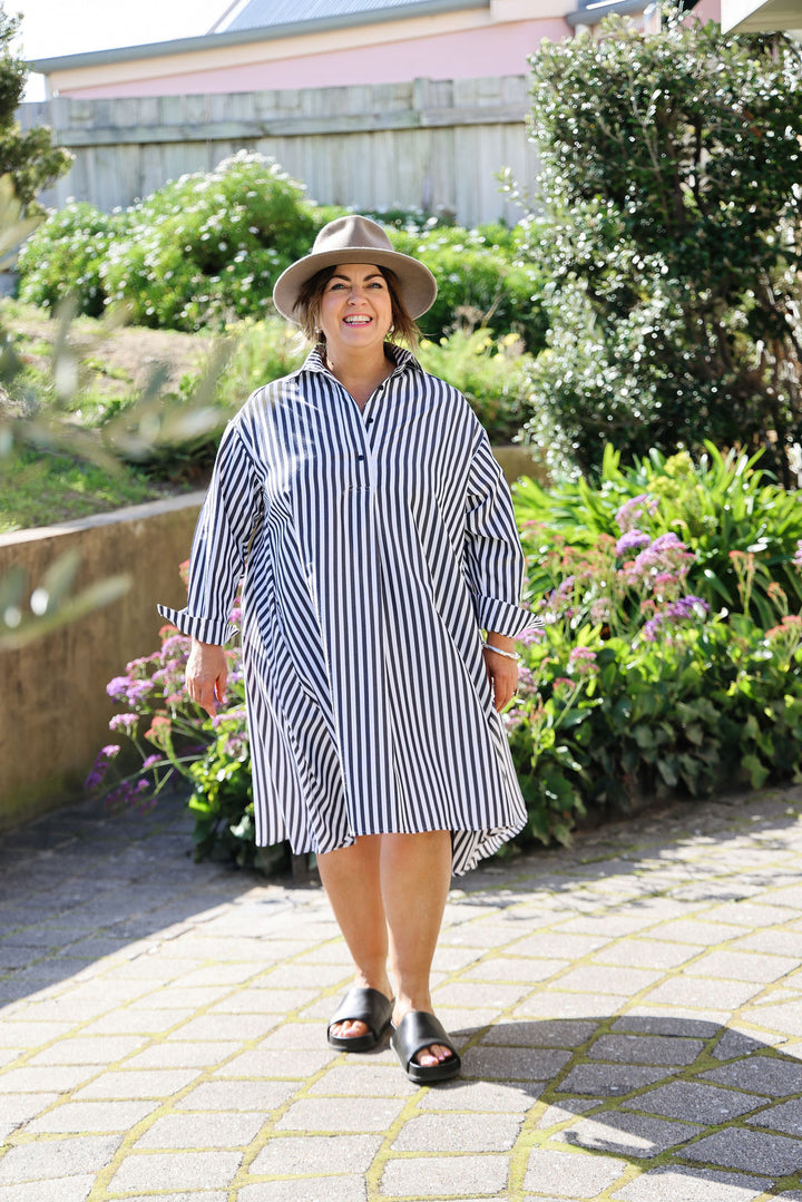 Margot Dress - Black Stripe