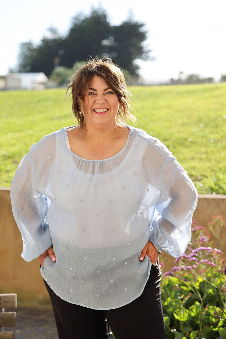 Clover Top - Blue Spot (reversible)