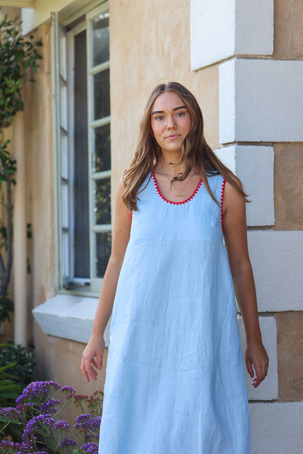 Tulli Dress - Blue & Chilli