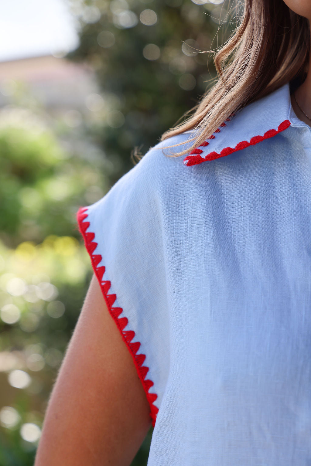 Addy Dress - Blue & Red