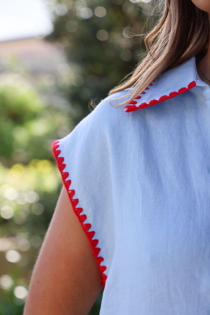 Addy Dress - Blue & Red