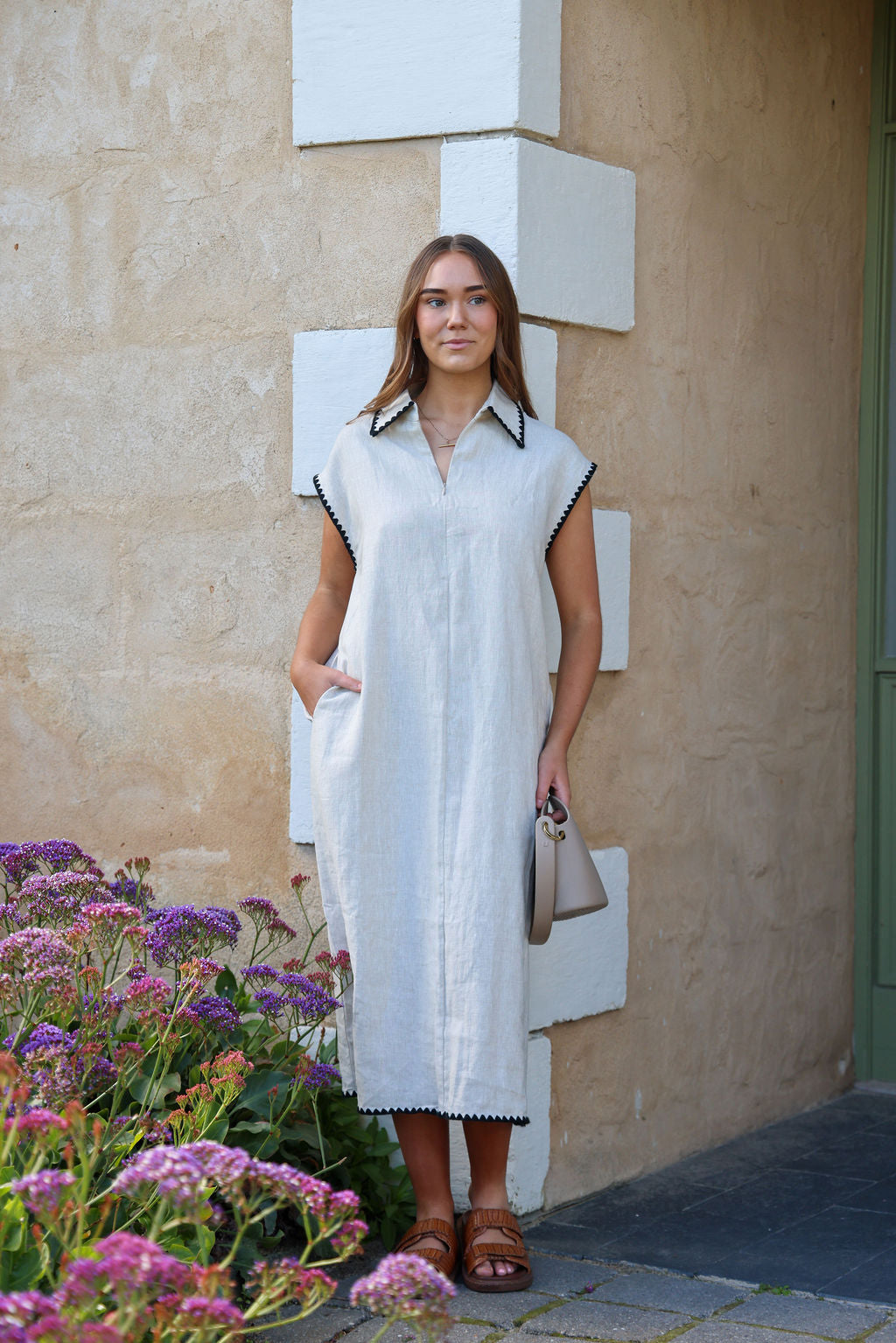 Addy Dress - Natural & Black