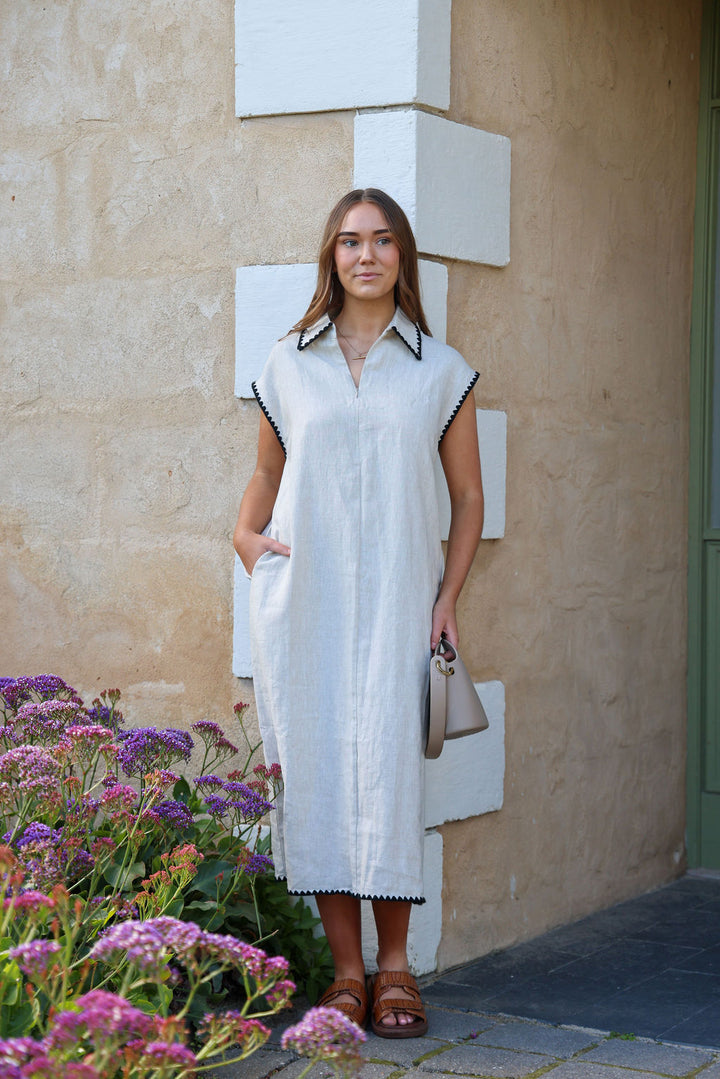 Addy Dress - Natural & Black