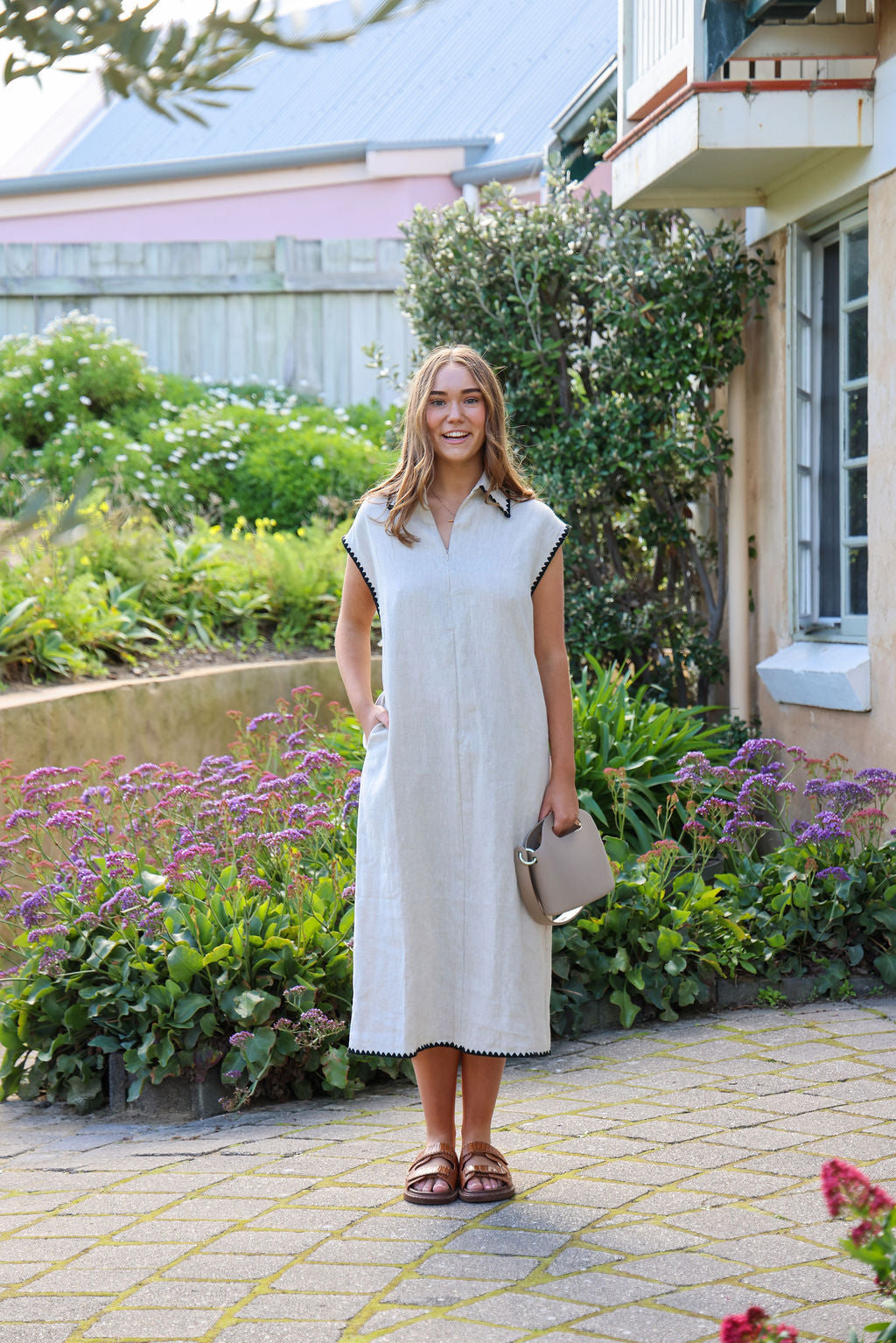 Addy Dress - Natural & Black