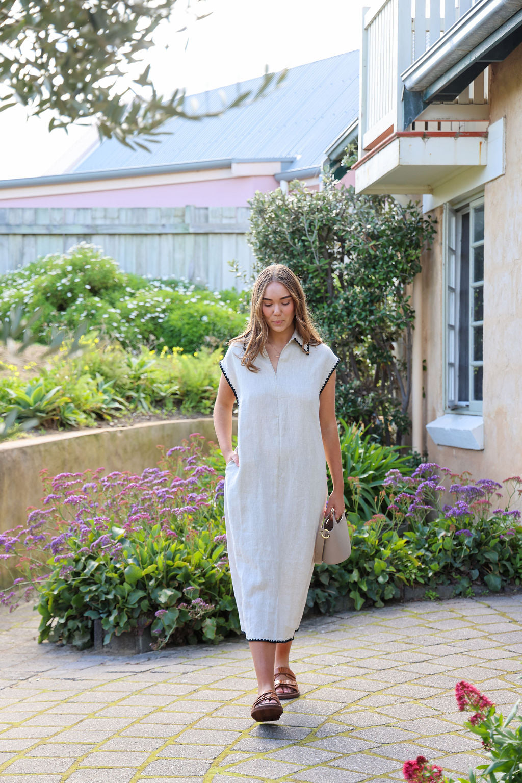 Addy Dress - Natural & Black