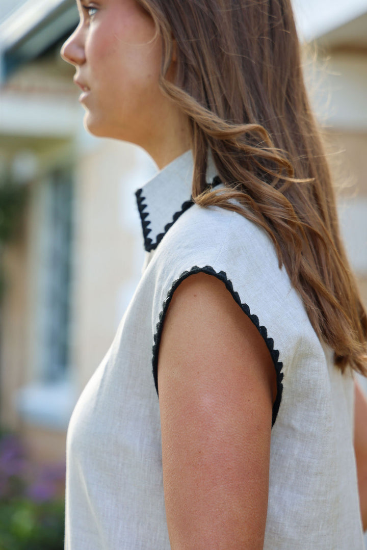 Addy Dress - Natural & Black