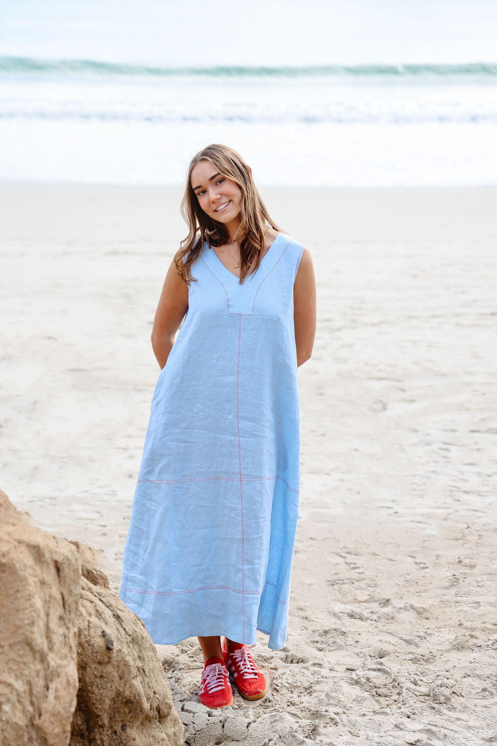 Willow Dress - Blue & Chilli