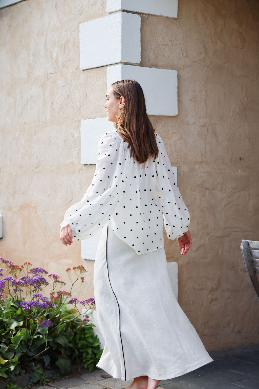 Tobi Shirt - White & Black Spot