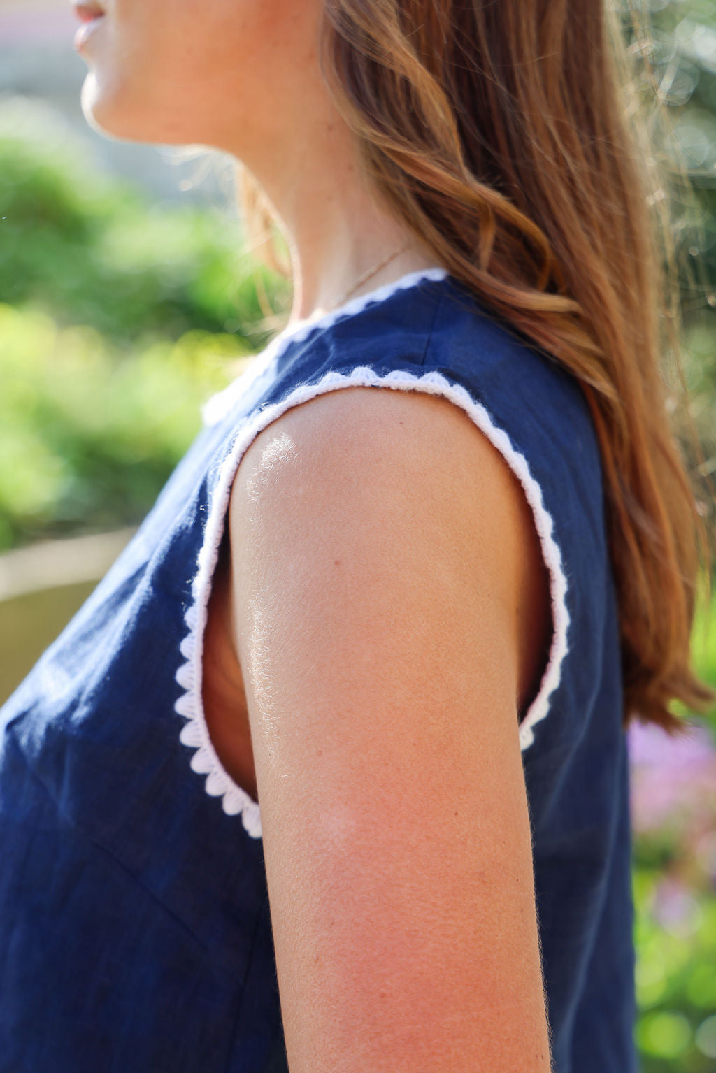 Gigi Top - Navy & White