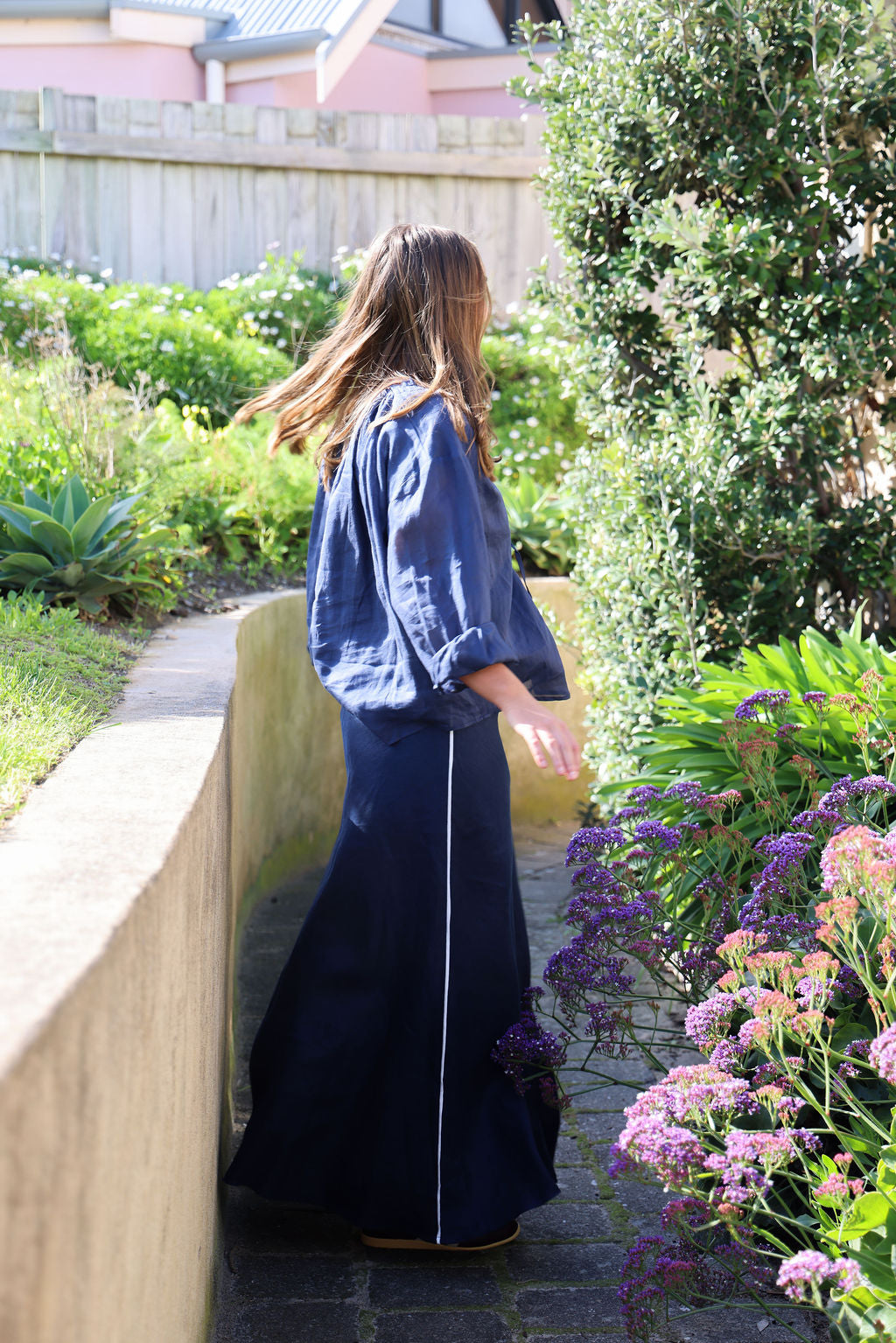 Remy Skirt - Navy & White