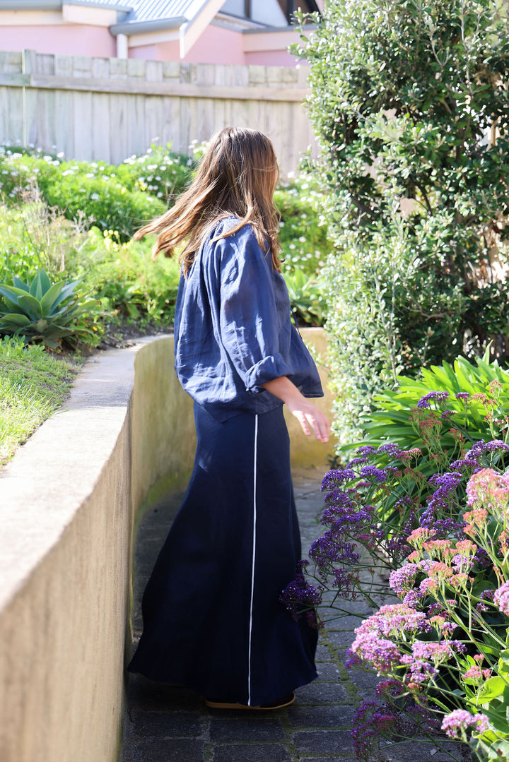 Remy Skirt - Navy & White