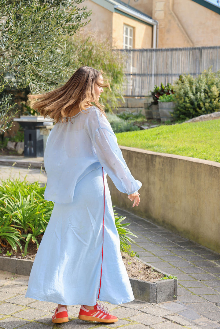 Clover Top - Blue Spot (reversible)