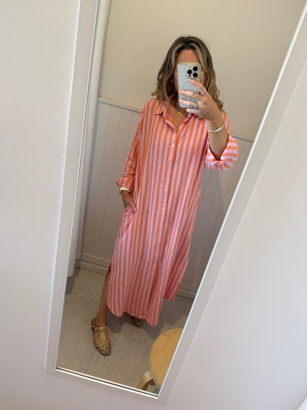 Calla Shirt Dress - Sunrise Stripe