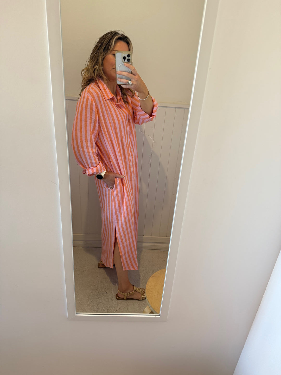 Calla Shirt Dress - Sunrise Stripe