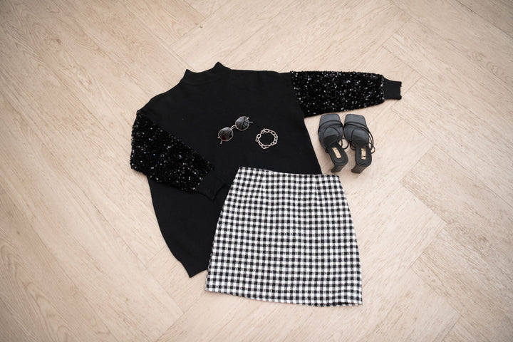 Dylan Skirt Black & White Gingham