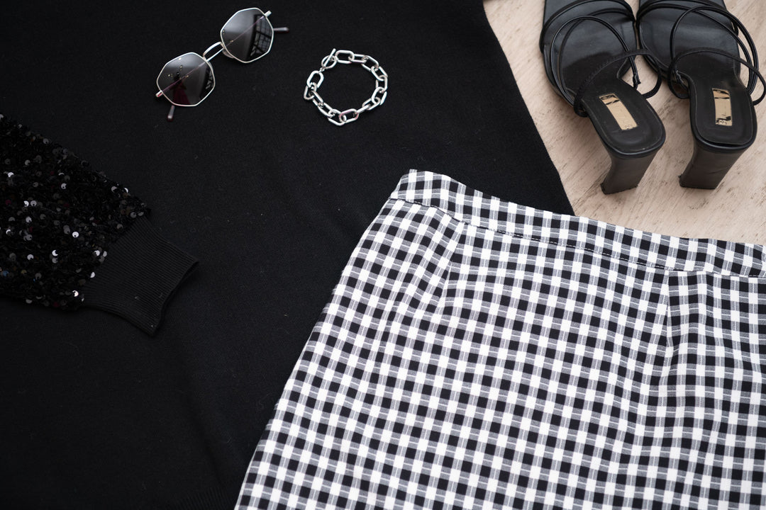 Dylan Skirt Black & White Gingham