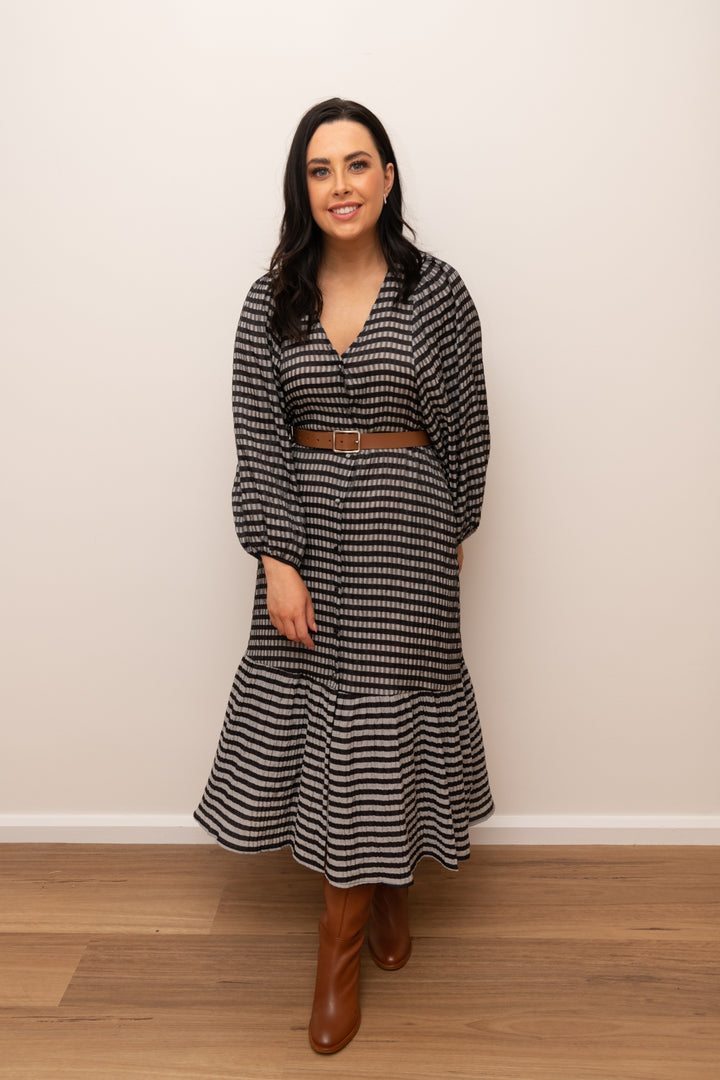 Georgia Dress Black & Grey Gingham