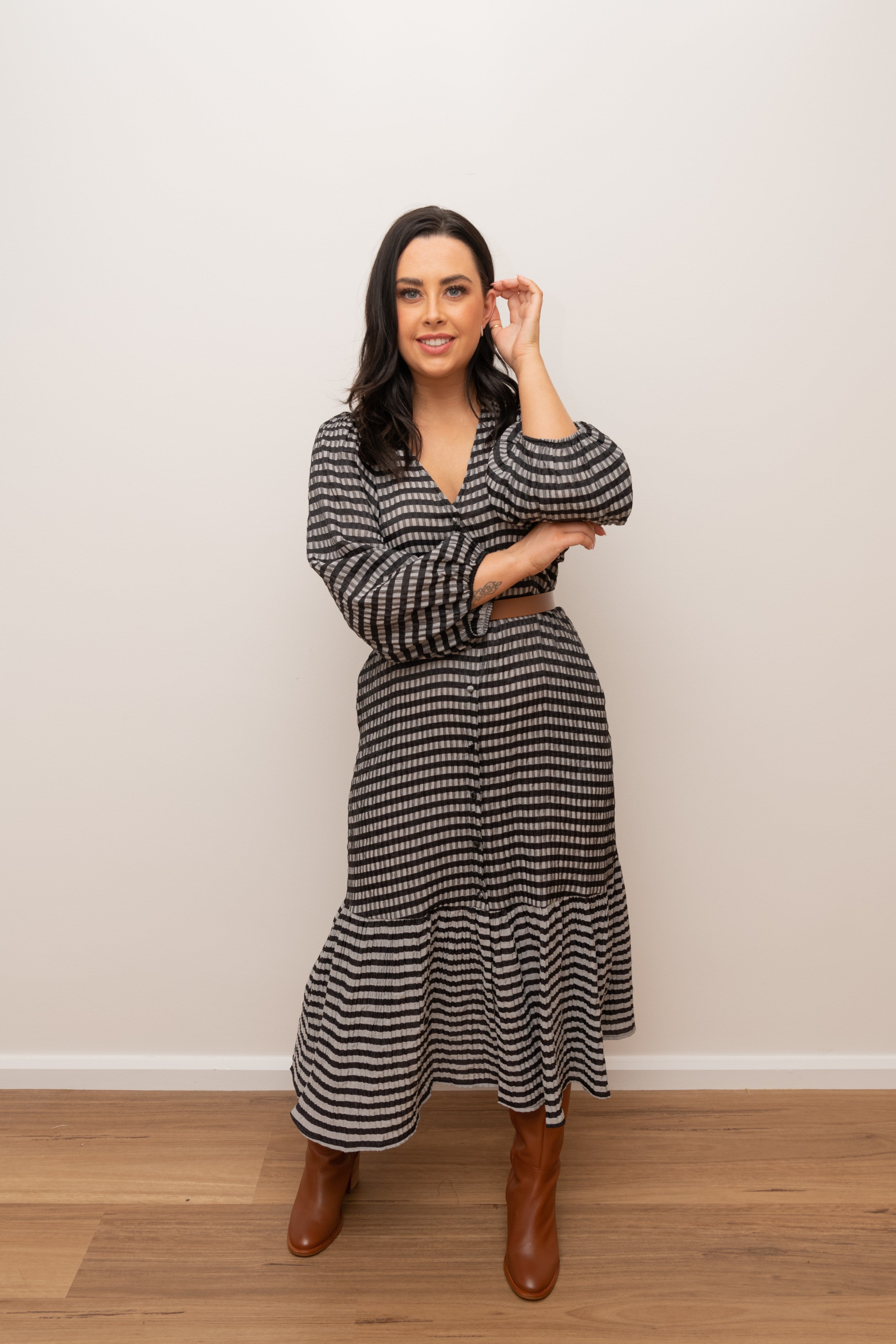 Grey gingham clearance dress