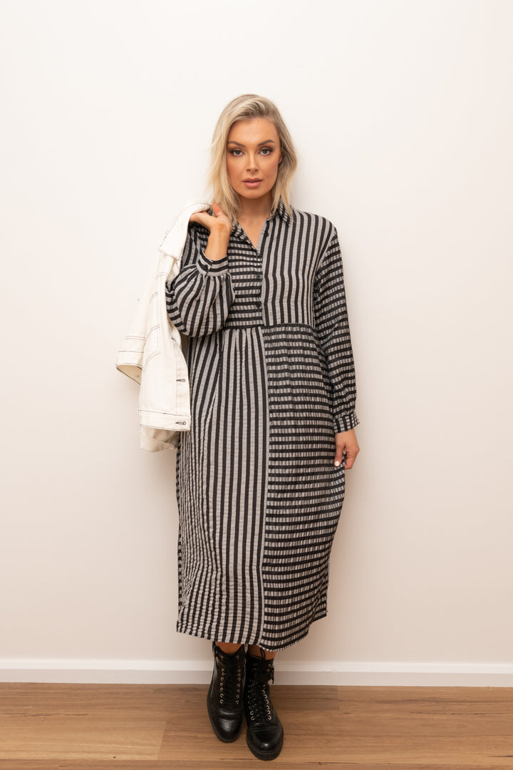 Gabby Dress - Black & Grey Gingham