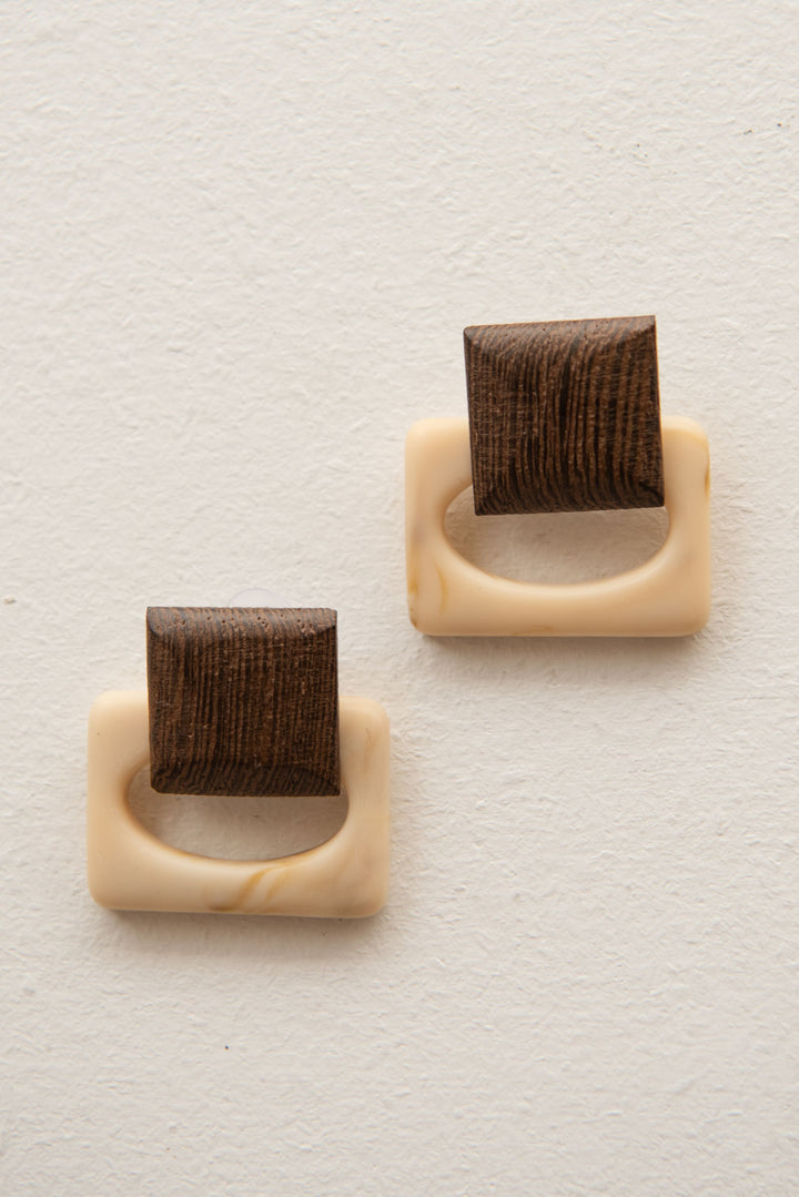 Milo Earring - Dark Wood