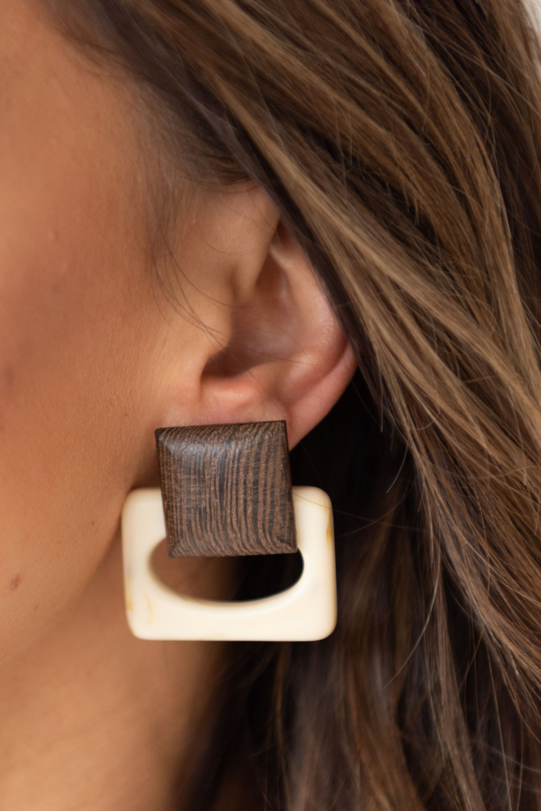 Milo Earring - Dark Wood