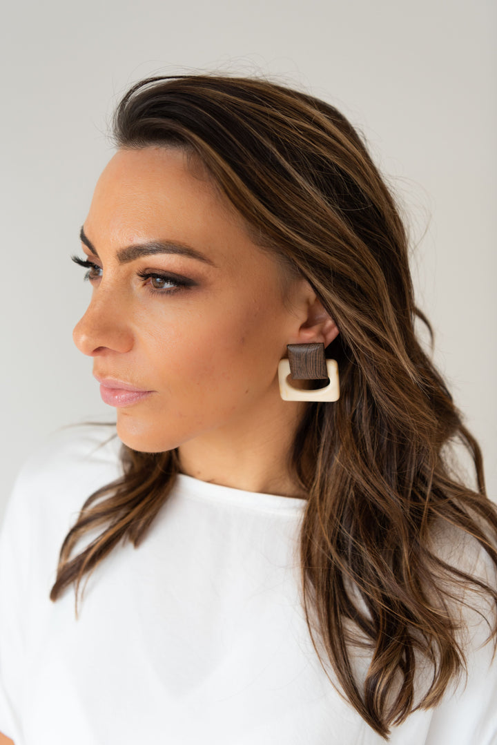 Milo Earring - Dark Wood