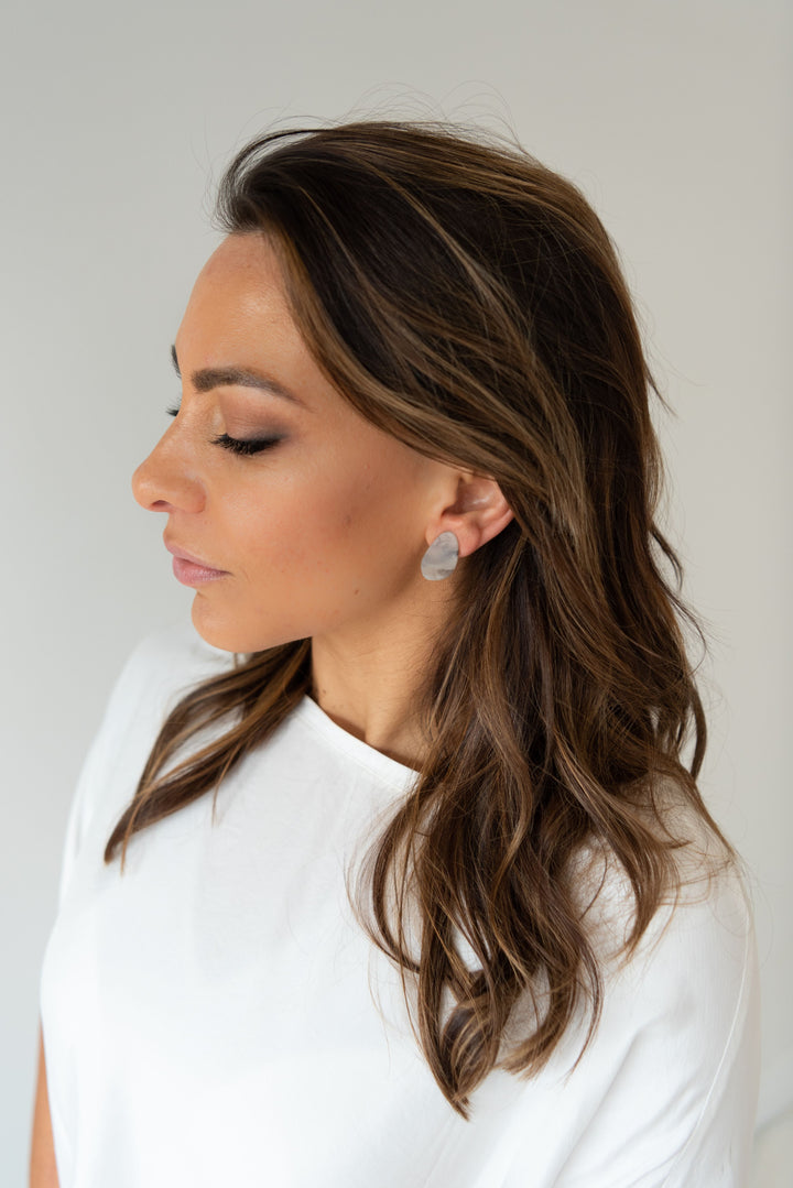 Tate Earring - Light Marble