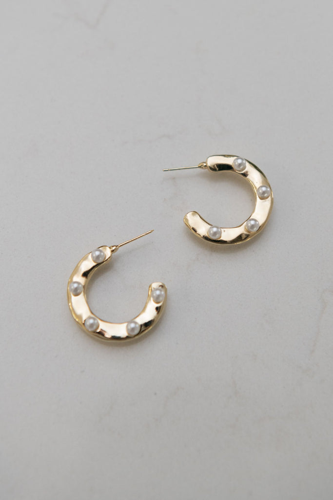 Addison Earring Gold & Pearl