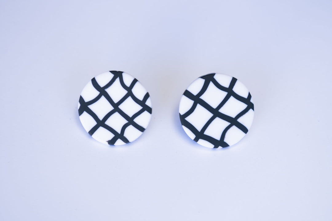 Haisley Earring - White & Black