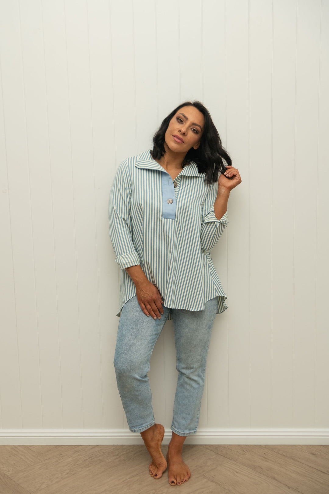 Sailor Shirt Bondi Blue Stripe